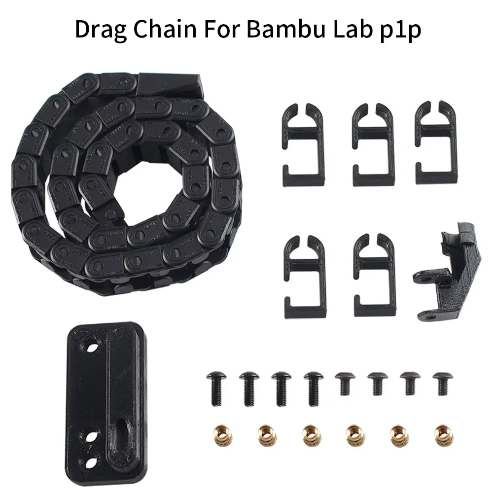 For Bambu Lab P1P Drag Chain Assembly Kit Cable Chain Ultra Light Drag Openning Type Wire Chains Parts 3D Printer Accessories