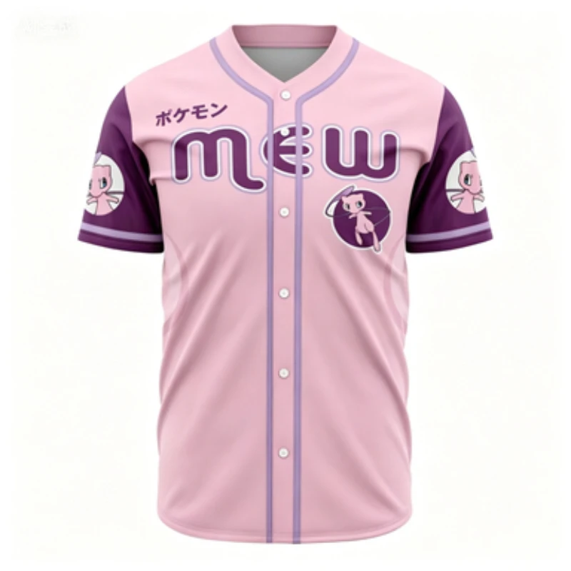 Summer Anime Baseball Jersey Fashion Brand Printed Short Sleeved Comic Exhibition Multifunctional T-shirt