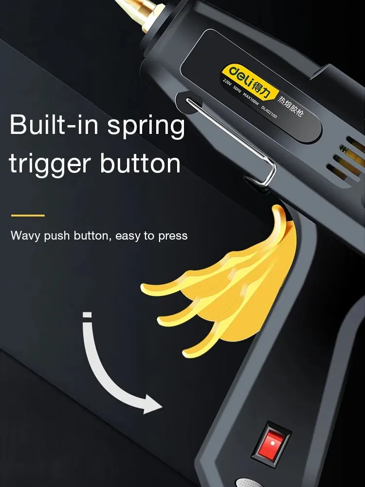 ديلي 100 واط صمغ يسيح بالحرارة بندقية مجموعة مع عصا لصق مسدسات الغراء الصناعية الحرارية الكهربائية أداة إصلاح درجة الحرارة