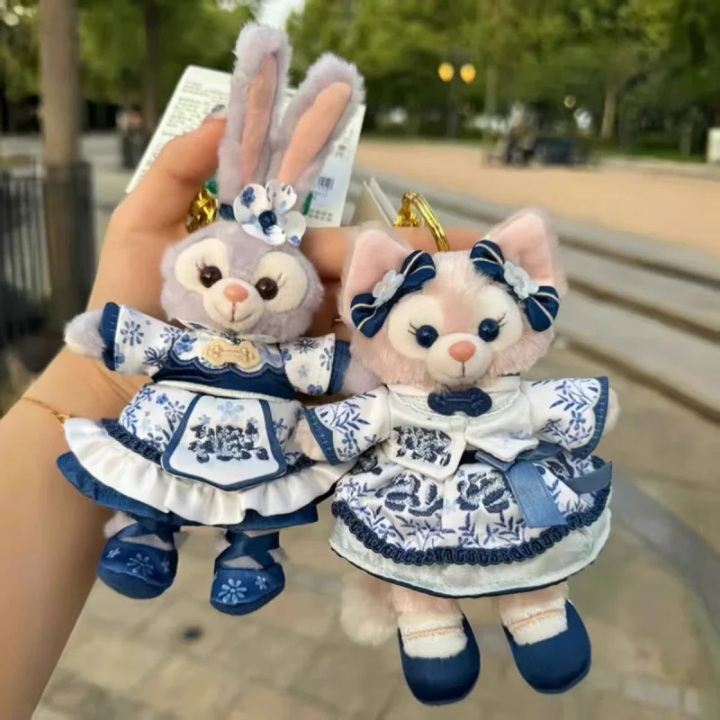 

Синий и белый фарфор Диснея Shelliemay Stellalou, милая плюшевая кукла Linabell, брелок для ключей, сумка, кулон Stellalou, кавайный подарок