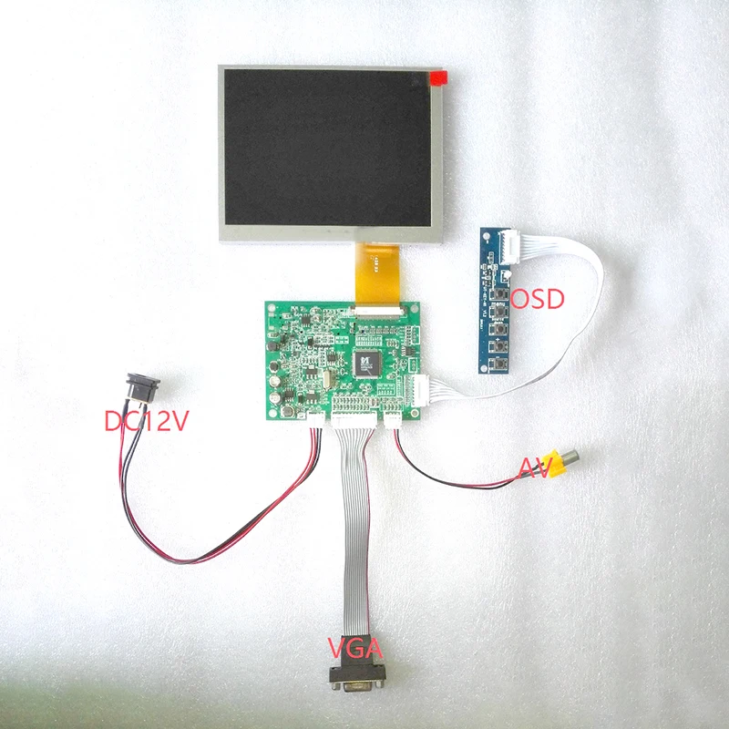 Imagem -02 - Tela Lcd Tft de 5.6 Polegadas 640x480 At056tn52 V.3 At056tn52 v3 Painel de Exibição Lcd Vga av Placa de Controle Lcd Painel de Monitor