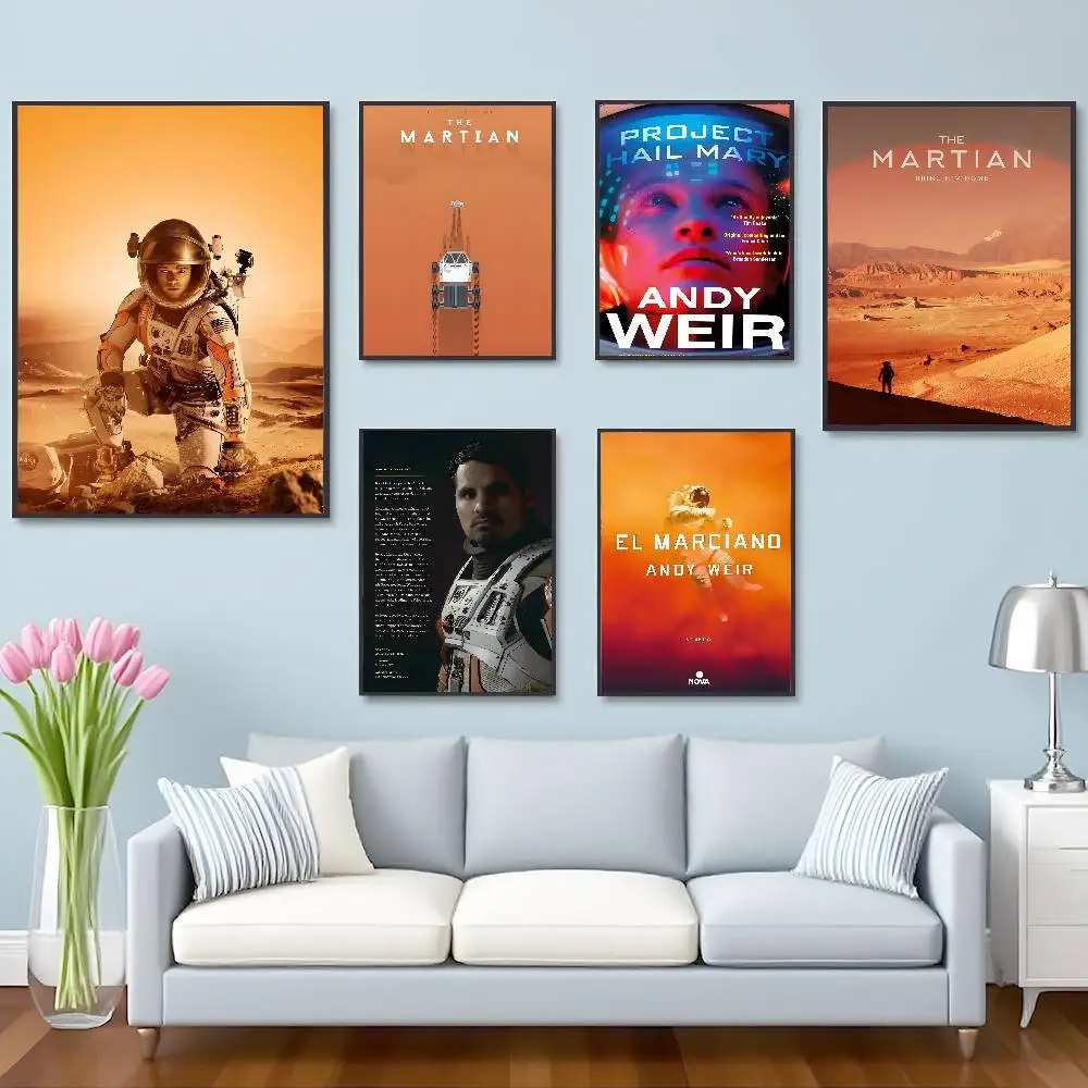 The Martian Andy Weir Poster HD Self-Adhesive Waterproof Posters Versatile Decor for Homes Bars Hotels More