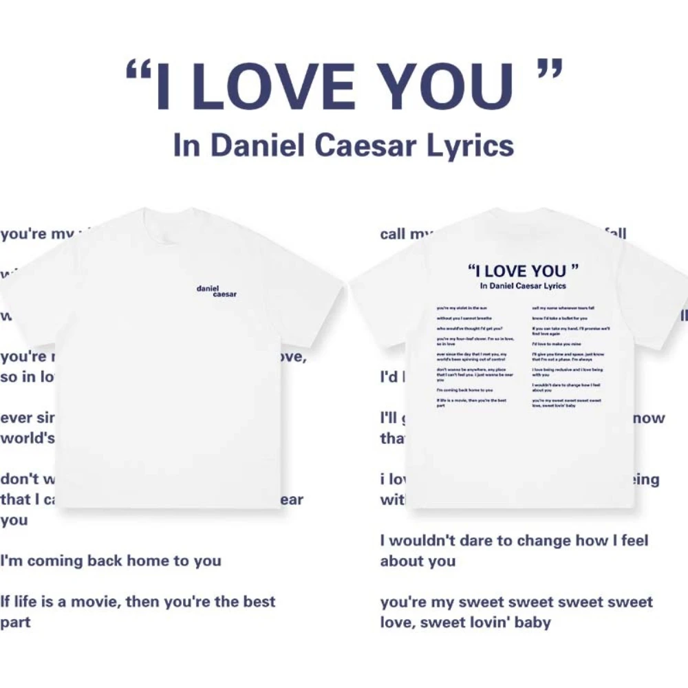 

Мужская футболка Daniel Caesar, лето 2026, с принтом, повседневная, графическая, 100% хлопок, унисекс, оверсайз, с коротким рукавом