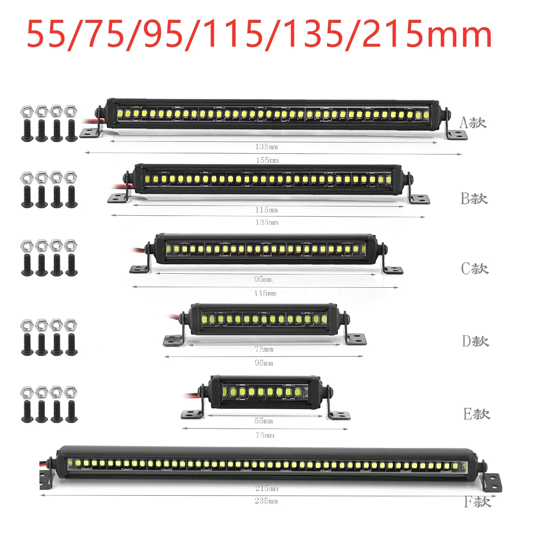 55–21 mm hochhelle LED-Lichtleiste für RC Crawler TRX4 SCX10 Slash, wasserdichte Dachlampen-Upgrade-Teile – Detail 1