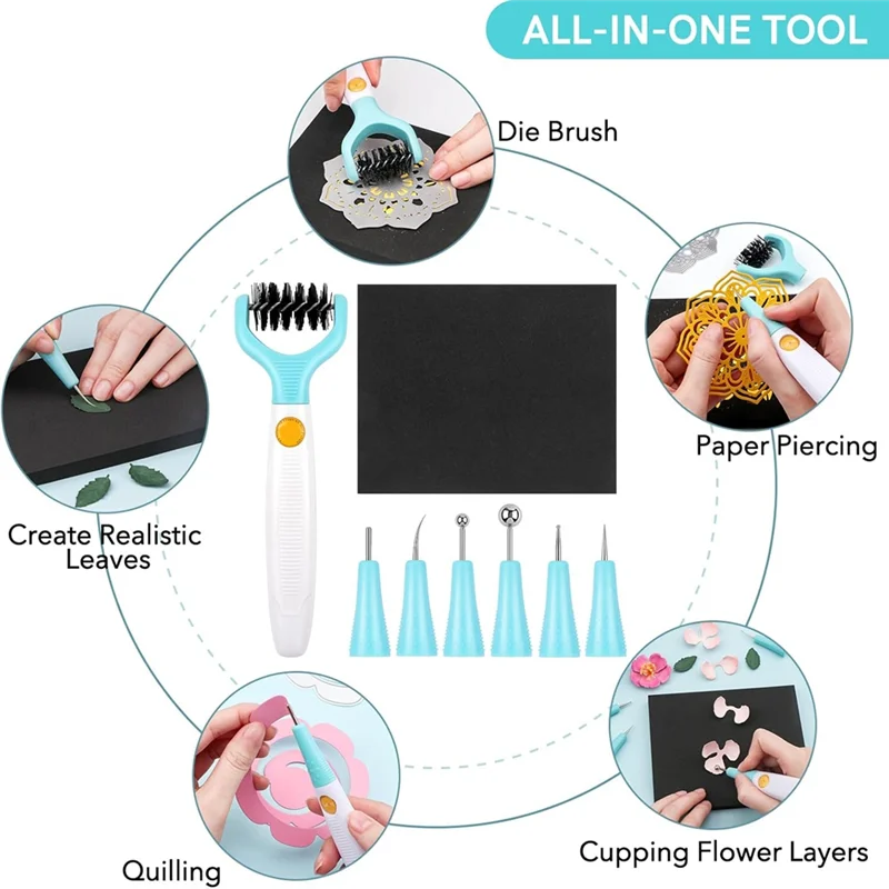 Kit de herramientas para esculpir papel VO y cepillo troquelado para hacer tarjetas, herramientas de flores de papel para crear flores dimensionales