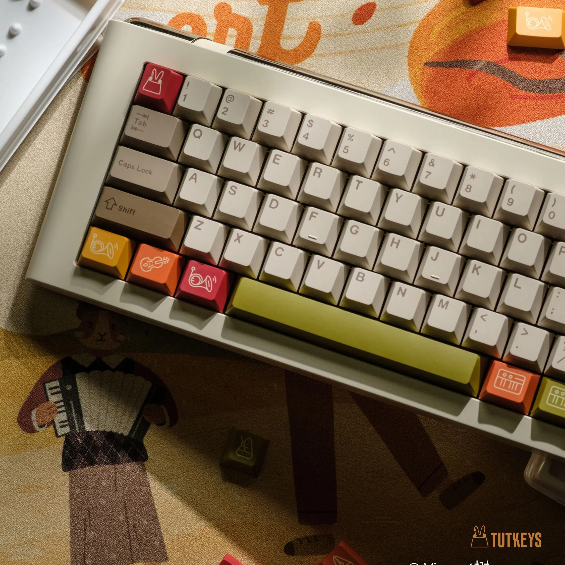 Forest Autumn Concert Theme Keycaps Set PBT Cherry Profile Custom Original Handmade Keycaps for Mechanical Keyboard Accessories