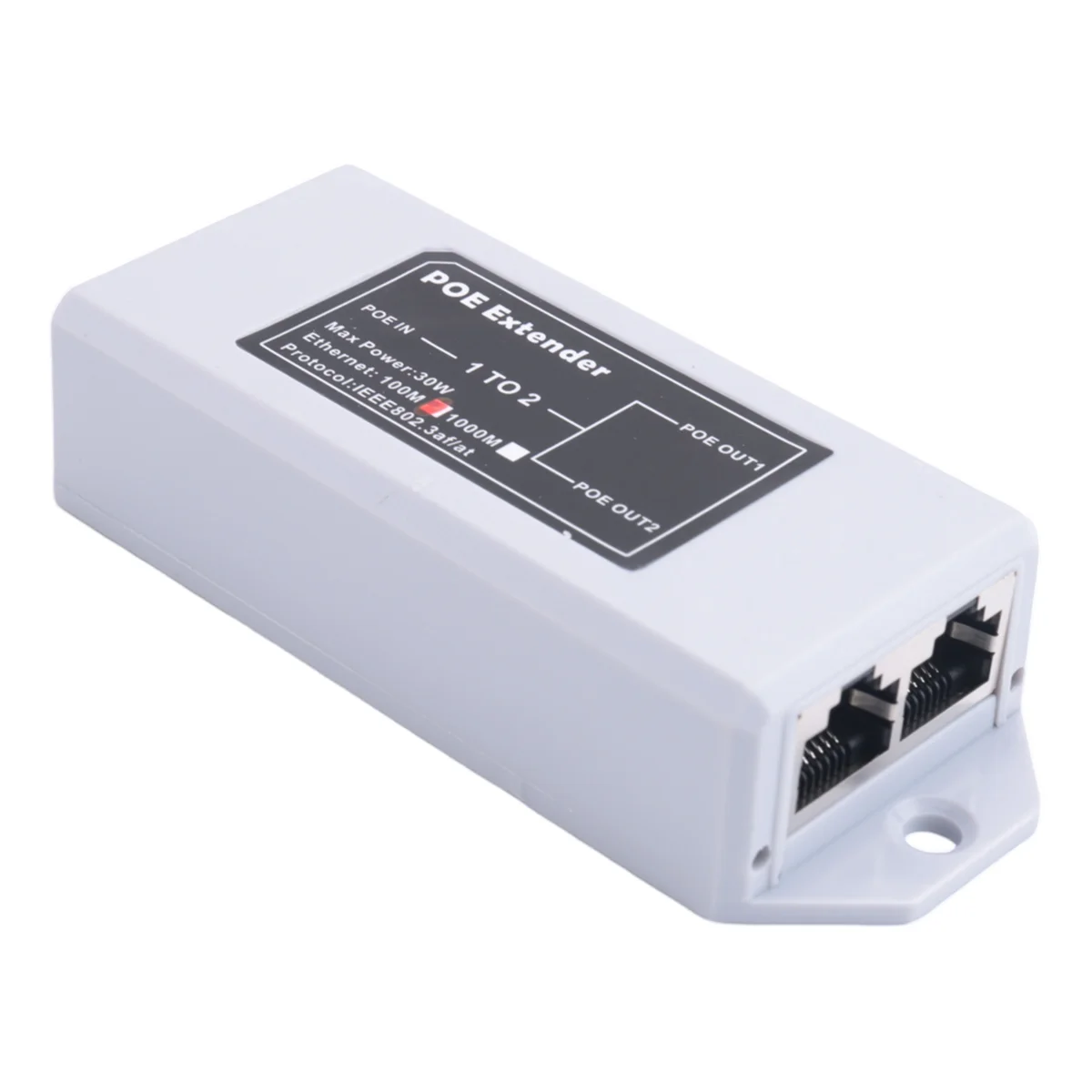 1 To 2 Port POE Extender 100Mbps IEEE 802.3Af/At Standard 48V for NVR IP Camera POE Extend 100 Meter for POE Range