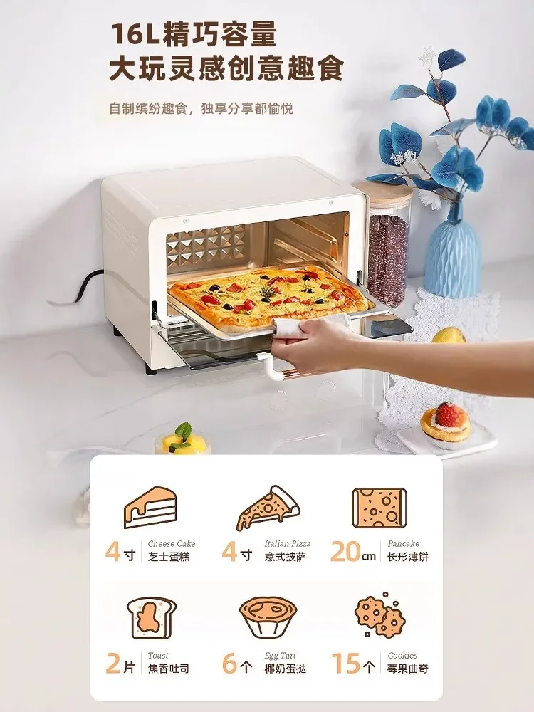 Novo forno de micro-ondas de grande capacidade de 16L, vaporizador pequeno três em um quatro em um, mini para uma pessoa, ajuste de botão duplo