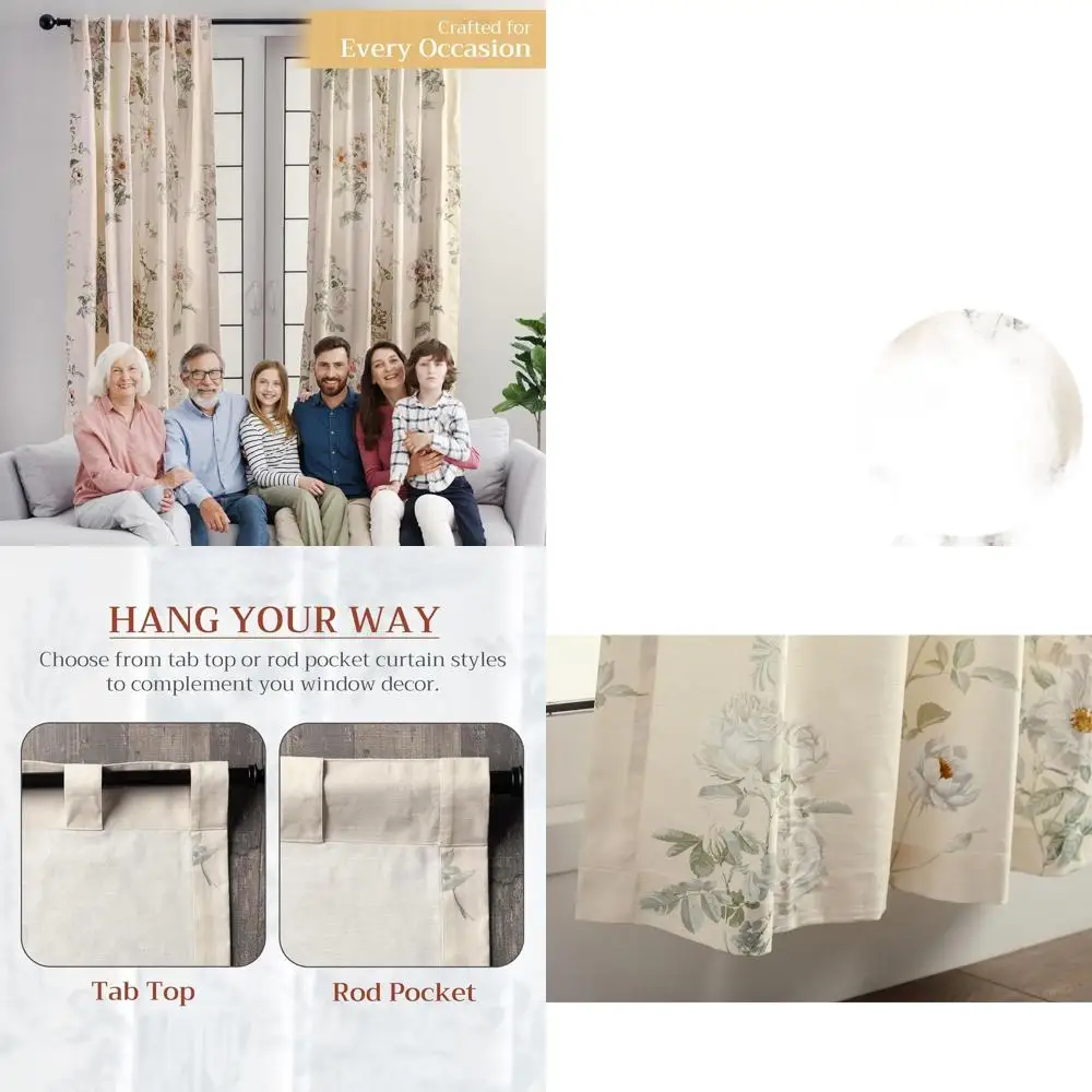 

100% хлопок, 96 светофильтрационных штор, 50 Вт x 96 л, карман для стержня, петля, для гостиной и спальни, серый Villette Dove