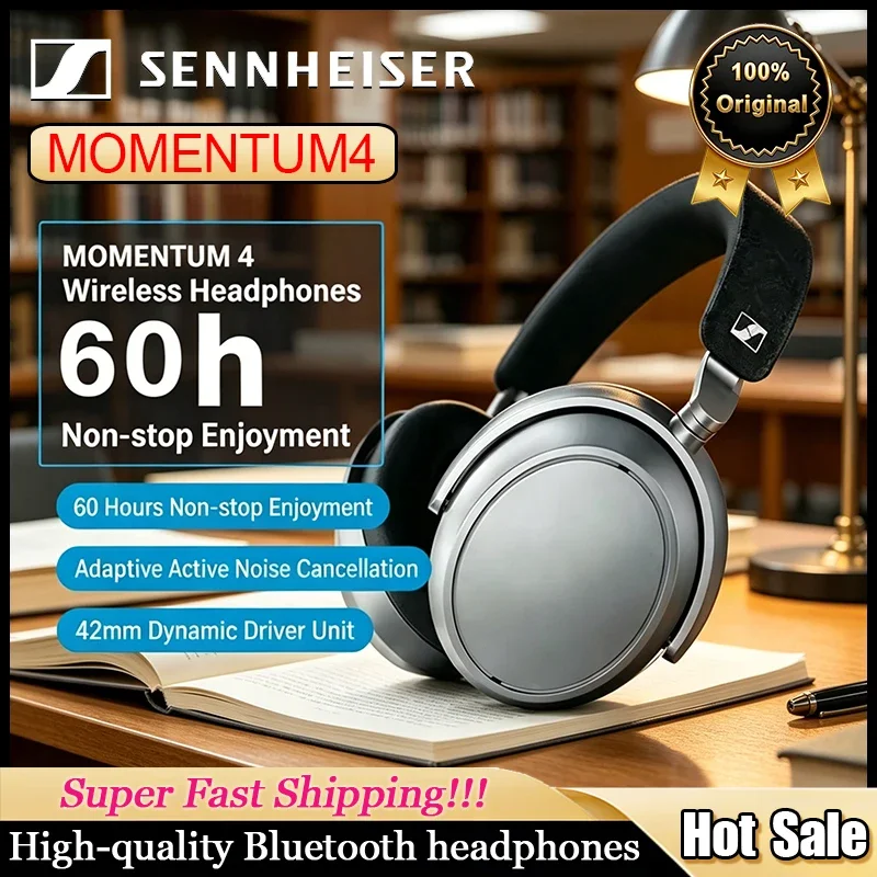 Sennheiser MOMENTUM 4 draadloze hoofdtelefoon voor Bluetooth-headset Kristalheldere gesprekken met adaptieve ruisonderdrukking 60 uur batterijduur - afbeelding 2