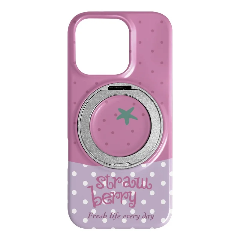 Pink and Purple Fruit Platter Phone Case for IPHONE 17 PRO 16 15 PROMAX 14  13 12 11 PRO MAX Frosted Rotating Bracket Hard Case view 6