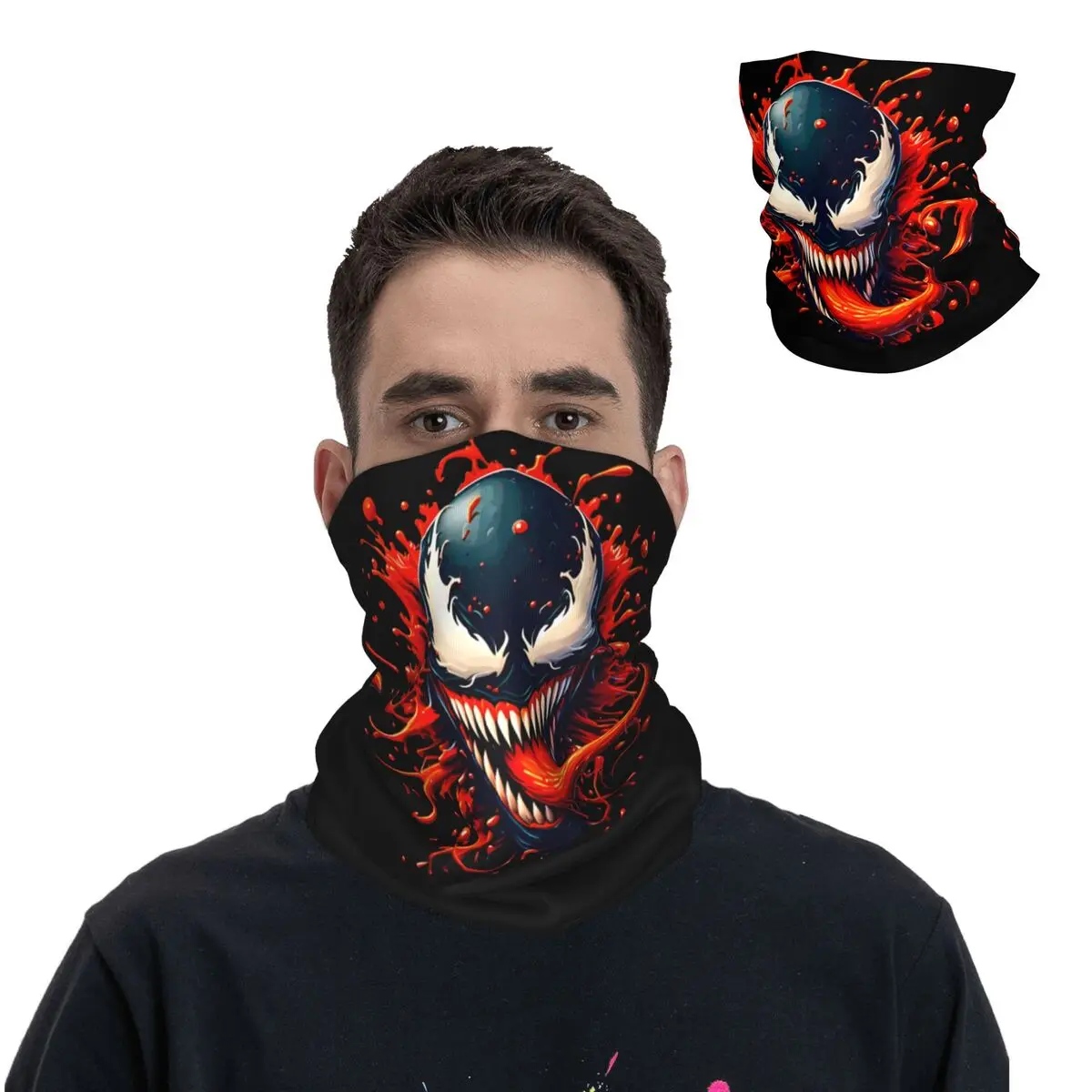 Splash Motocross Bandana Neck Gaiter Printed Marvel Venom The Last Dance Face Scarf Cycling Face Mask Hiking Unisex Adult Winter