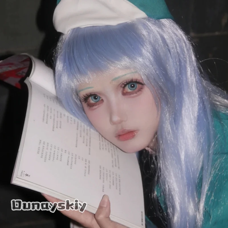 

Dream ZS^Richeh Long Straight Hair Blue Gradient Fashion Wig Magic Cartoon Manga Synthetic Hair Cosplay Anime Witch Hat Atelier