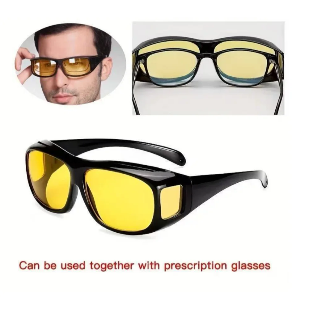 Anti High Beam Driving Eyeglasses Men Women All Weather Outdoor Eyewear UV Cut Glare Reduction Night Clear Vision Glasses