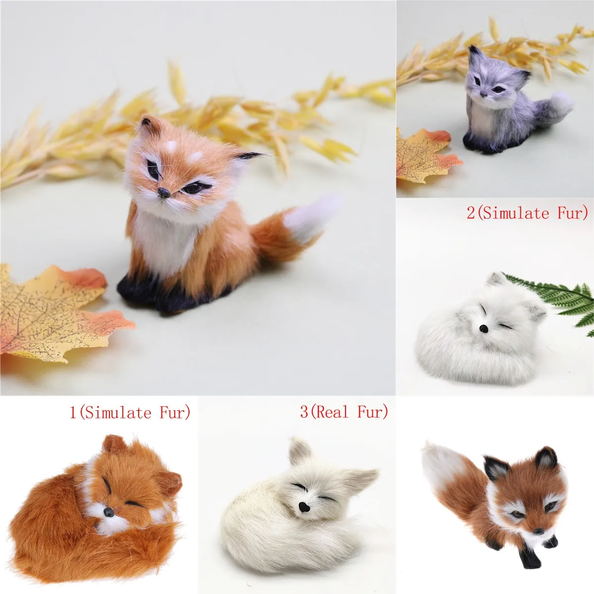 1PCS Simulation Mini Pocket Toy Cute Artificial Animal Small Rabbit Fox Plush Toys Kids Toys Decorations Birthday Gift