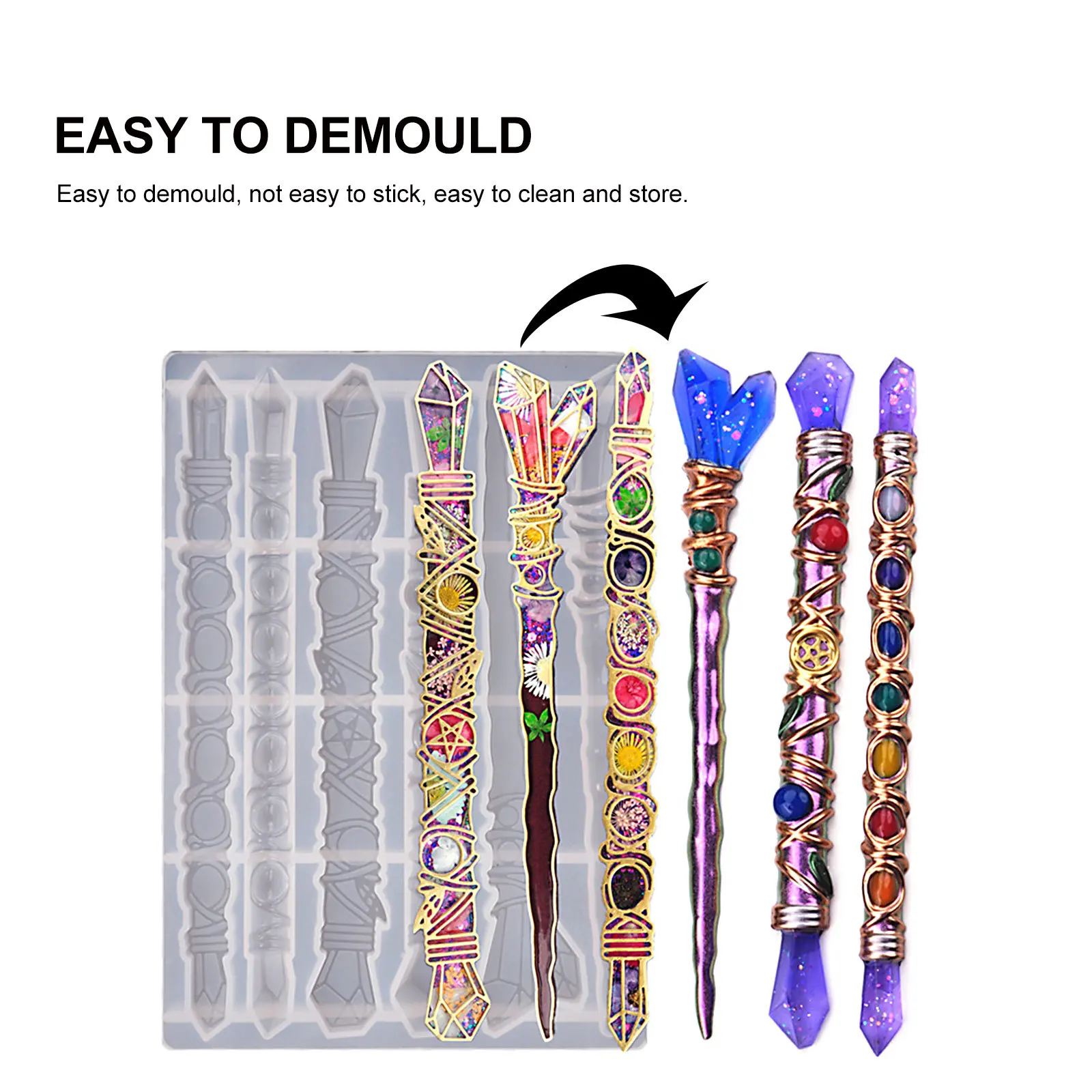 

Кристаллическая форма для эпоксидной смолы, силиконовая заколка «сделай сам», инструмент для изготовления волос, прозрачная гибкая форма для изготовления ювелирных изделий, комплект