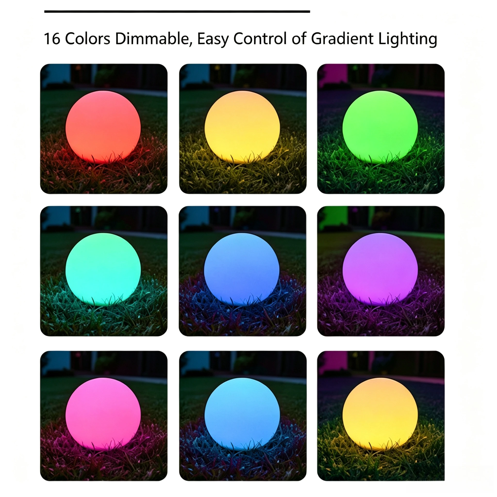 Solar Garden Ball Light Outdoor Glow Globe Light with Remote Control RGB Lamp for Patio Pool Yard Bar Party Decor Lighting