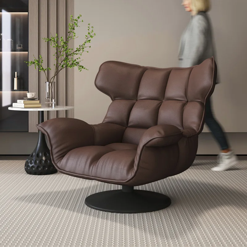 Hot Sale Luxury Rotating Single Sofa Chair Modern Leather Lazy Lounge Chair For Living Room Business Style Swivel Chair