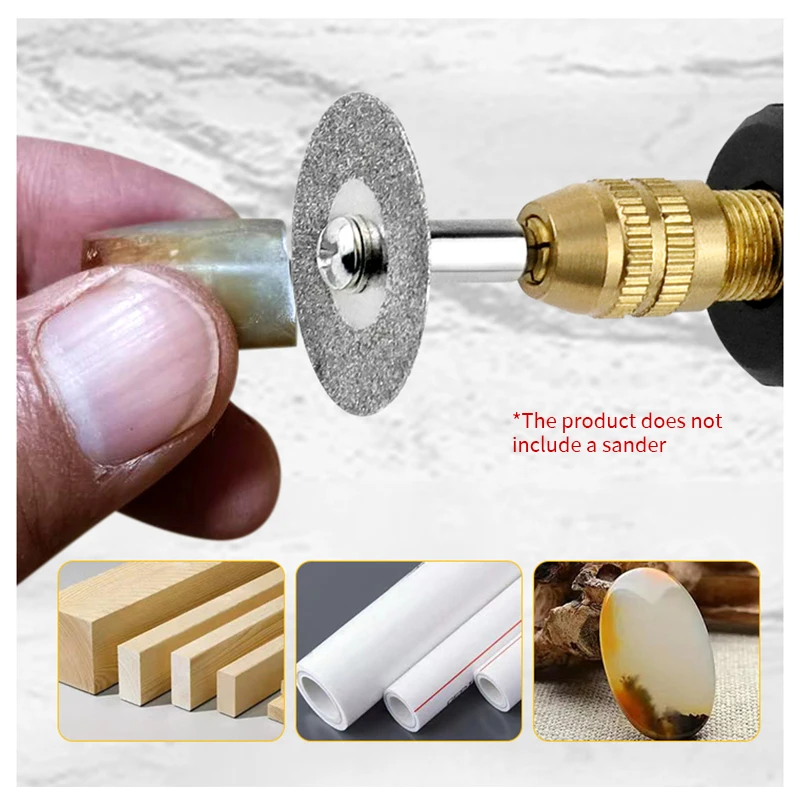 10psc 22mm Dremel Diamond Cutting Disc Rotary Tools Accessories Set with Mandrel 2pcs 3mm