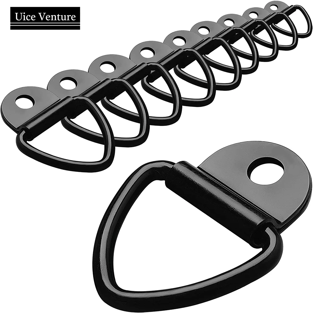 10pcs D Shape Pull Hook Tie Down Anchors Ring Iron Stainless Steel Cargo Tie Down Ring for Car Truck Trailers RV Boats