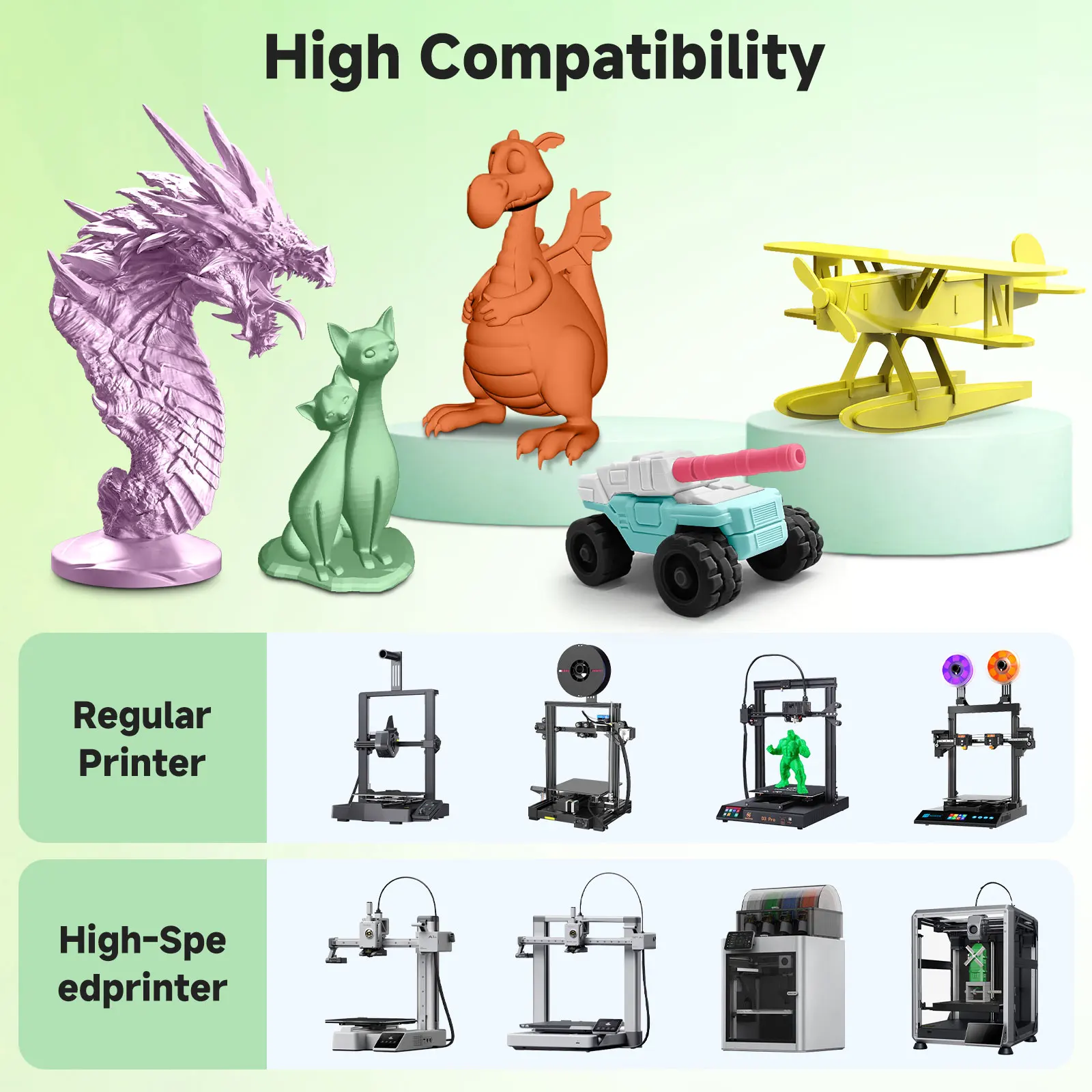 Creality Sub Brand Soleyin Ultra PLA Filamento 4KG 1,75mm Filamento stampante 3D Muiti Colore di alta qualità Ecologico per Creality