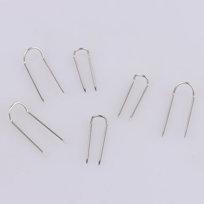 50pcs Metal Pins Silver U-Pin for Jewelry Display Quilt Applique Dressmaker Pins Sewing Needle Sewing Accessories