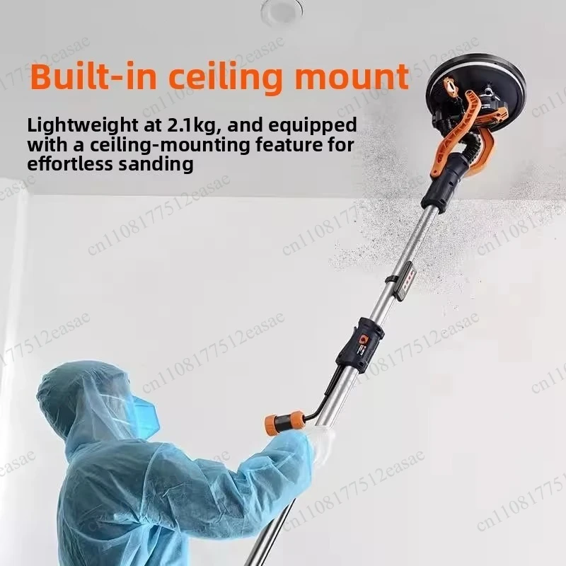 7262 Ultra-Light Brushless Wall Putty Sander, New Self-Priming Top Dust-Free Electric Long Pole Sanding Machine