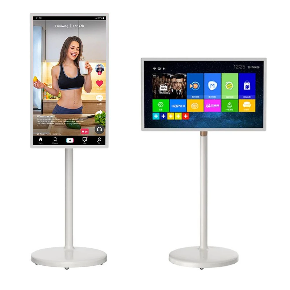 

21.5 Inch Mobile Smart Tv at Home Floor Standing Portable Mini Tv Stand by Touch Screen Smart Tv