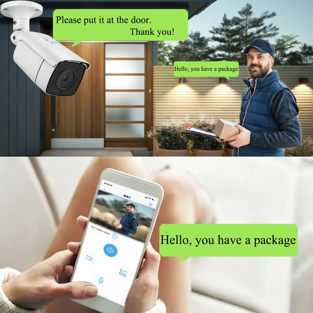 RU.SONY415 4K 8MP 5X Auto Zoom Bullet Security kамера POE 48V 5MP Two Way Audio Waterproof Human Car Detection IR Night Version