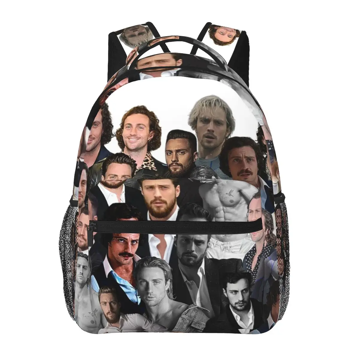 Aaron-taylor Johnson Photo Collage Backpacks Boys Girls Bookbag Students School Bags Kids Rucksack Shoulder Bag Large Capacity