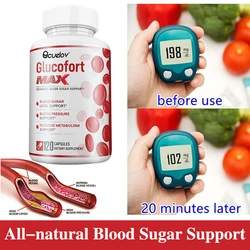 All-natural Blood Sugar Support Supplement Balances Blood Sugar, Blood Pressure, Glucose Metabolism, Non-GMO, Gluten-free
