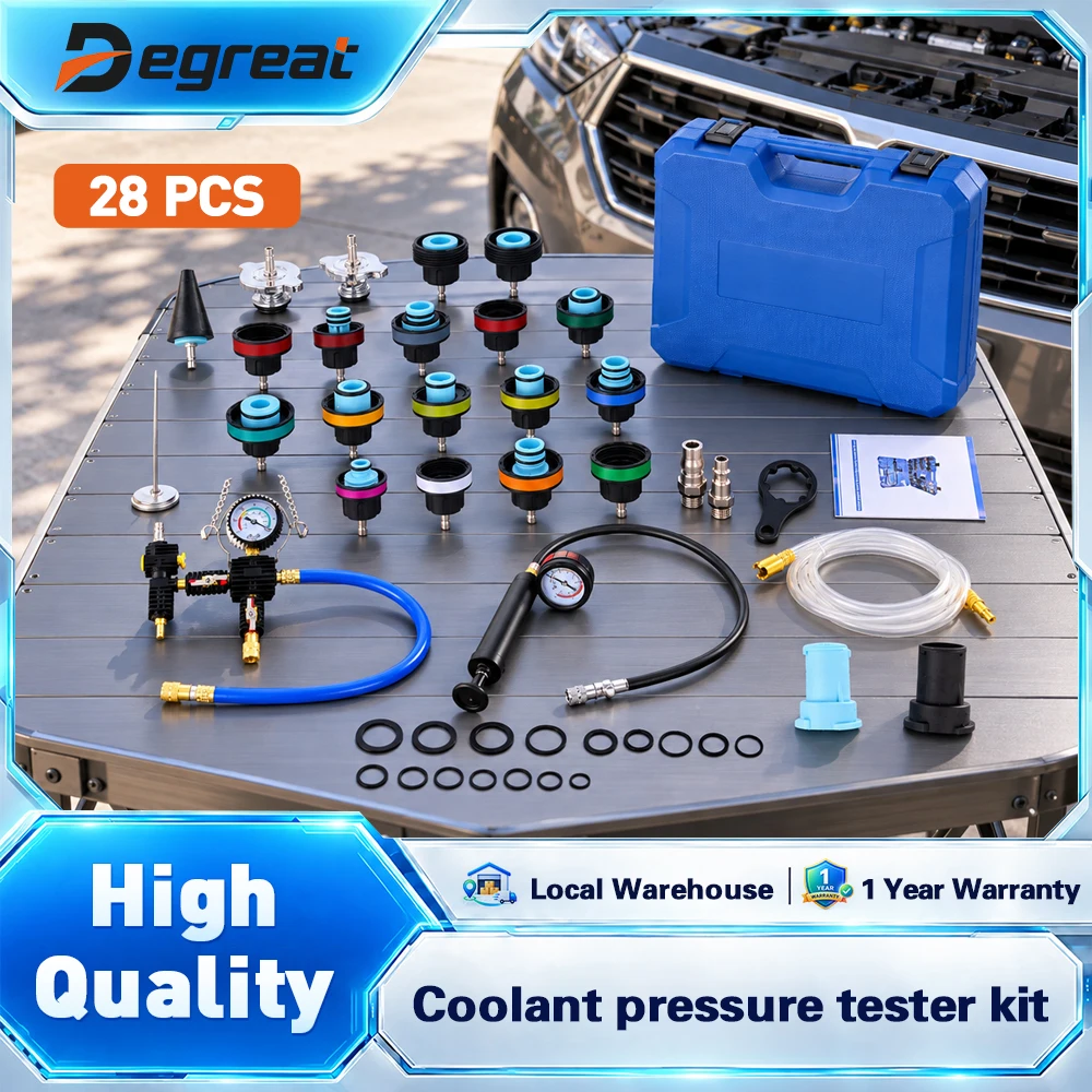Image of Degreat 28-teiliges Kühlmitteldruck-Testkit Universeller Kühler-Drucktester Vakuumtyp Kühlsystem-Testdetektor