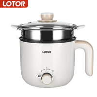 LOTOR Mini Electric Multi Cooker 220V Portable Electric Rice Cooker 1.3L Non-Stick Liner Cooking Noodles Mini Hot Pot 600W