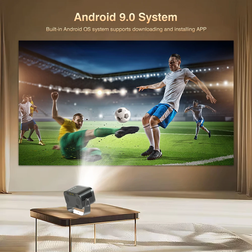 Touyinger L081mini Portable 360° Rotating Projection Android 11 Dual-band Wi-Fi 6 Support 4K 1080P Home Theater Projector