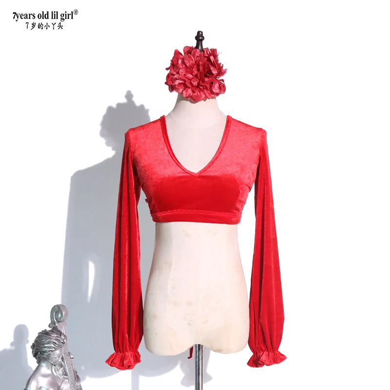 Top de dança do ventre novo estilo trajes blusa manga morcego Gypsytop GVV05