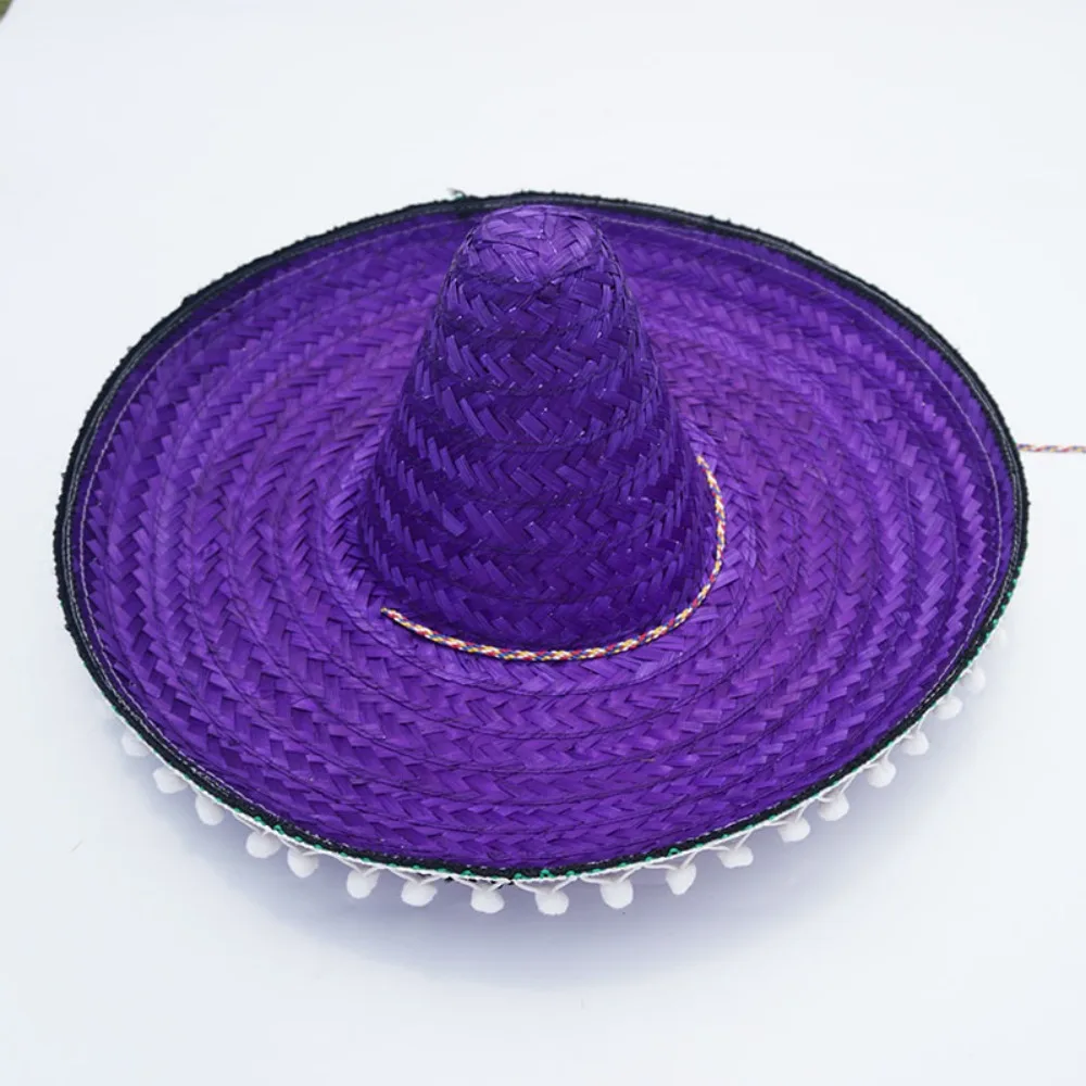 Summer Colorful Wide Brim Mexican Party Hat Sombrero Party Sun Hat Decor Halloween Straw Hats Men