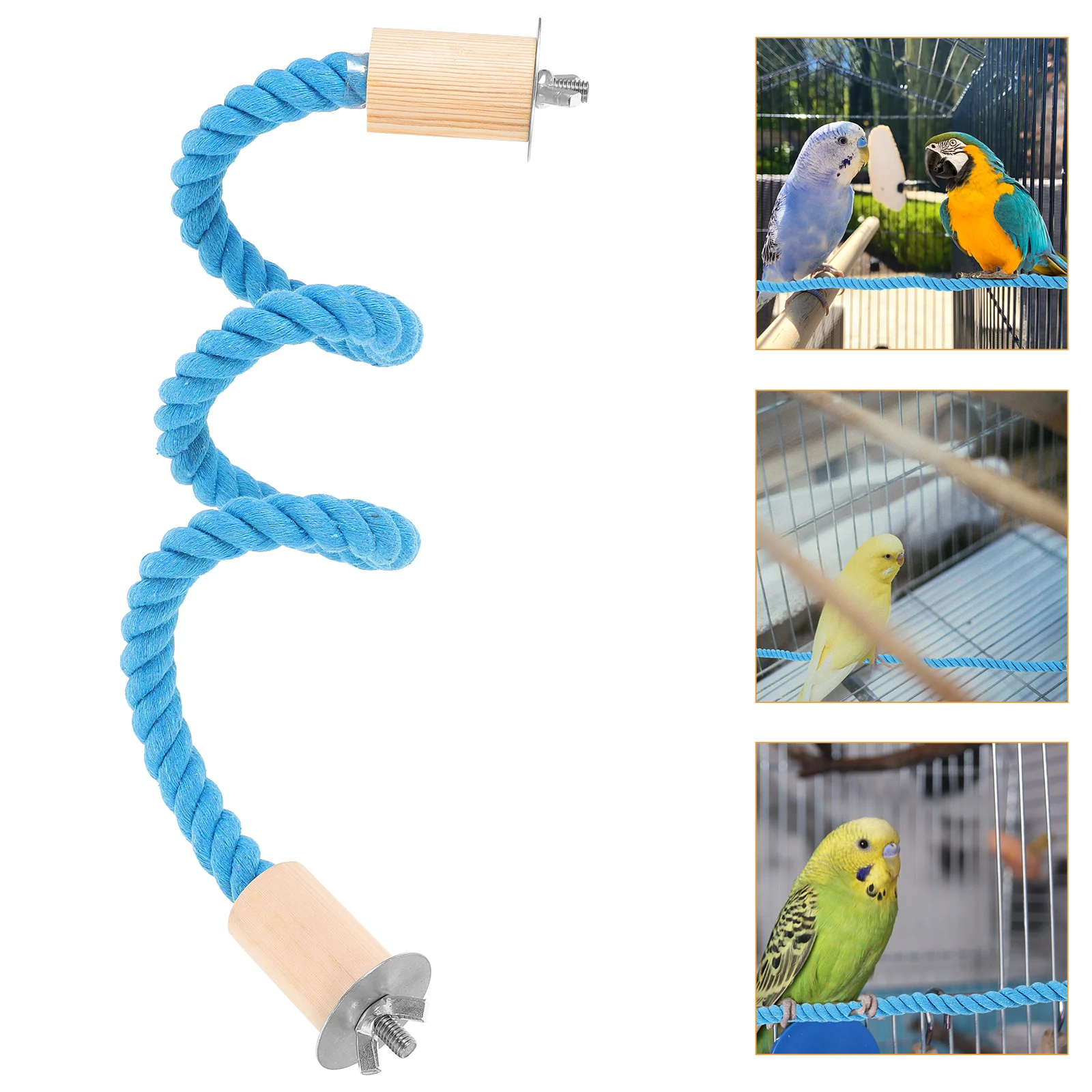 

Bird Cage Stand Pole Rope Parrot Perch Cotton Rope Hanging Small Parrot Perch Swing Paw Grinder Standing Toy Parakeet Toy