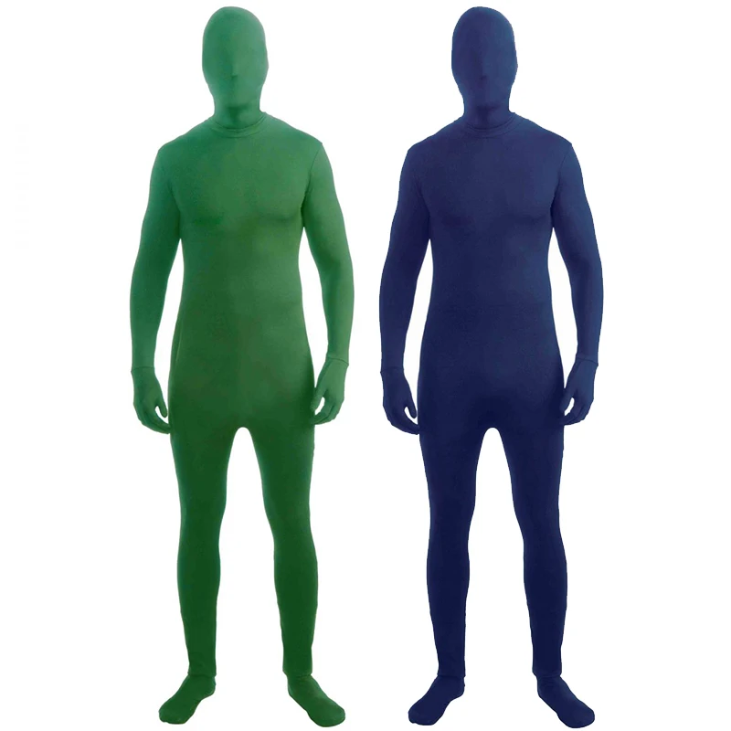 New Arrival Blue Invisible Man Carnaval Halloween Fancy Dress Up Zentai Skin Suit Green Disappearing Men Adult Costume view 3