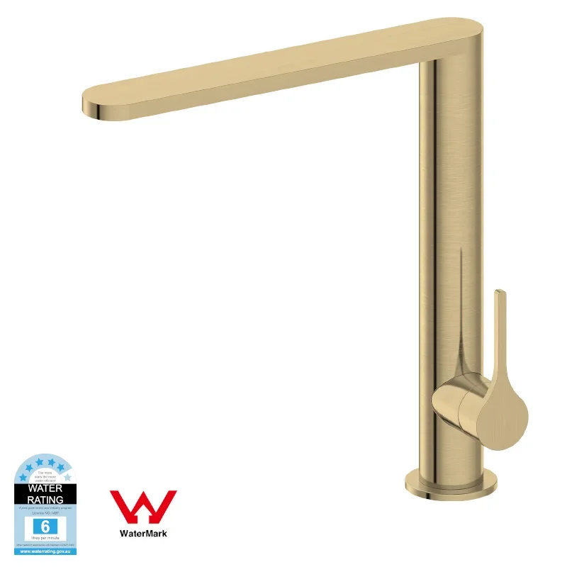 Waternark Kitchen Stainless Steel 304 Deck-mounted Mixer Tap CUPC Sink Kitchen Faucet CE ZR Gold Brushed Tap