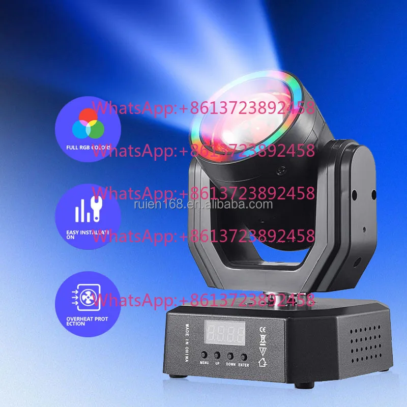 Portable Mini LED Beam Moving Light RGB LED Surround Ring DMX Programmable Stage Light For Stage Rental Company