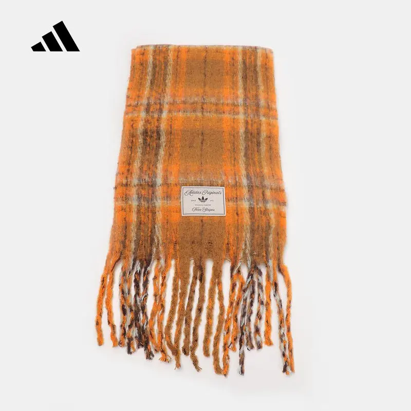 Adidas Clover New Scarf Women's Plaid Tassel Warm Scarf IA8908