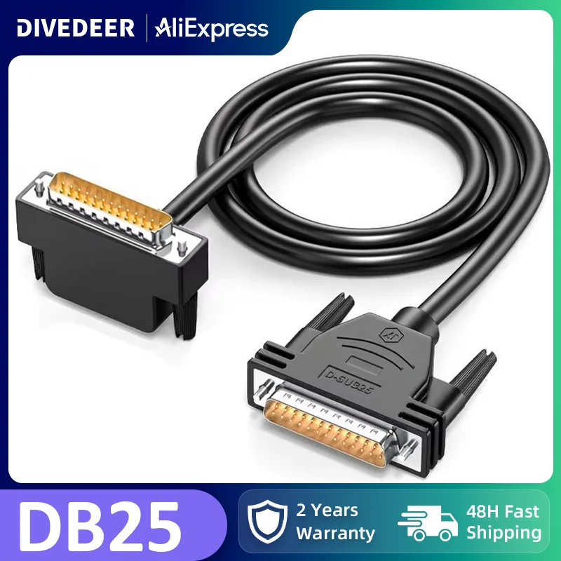 Удлинительный кабель DIVEDEER DB25 (штекер-штекер и штекер-гнездо), последовательный параллельный кабель RS-232 для принтера