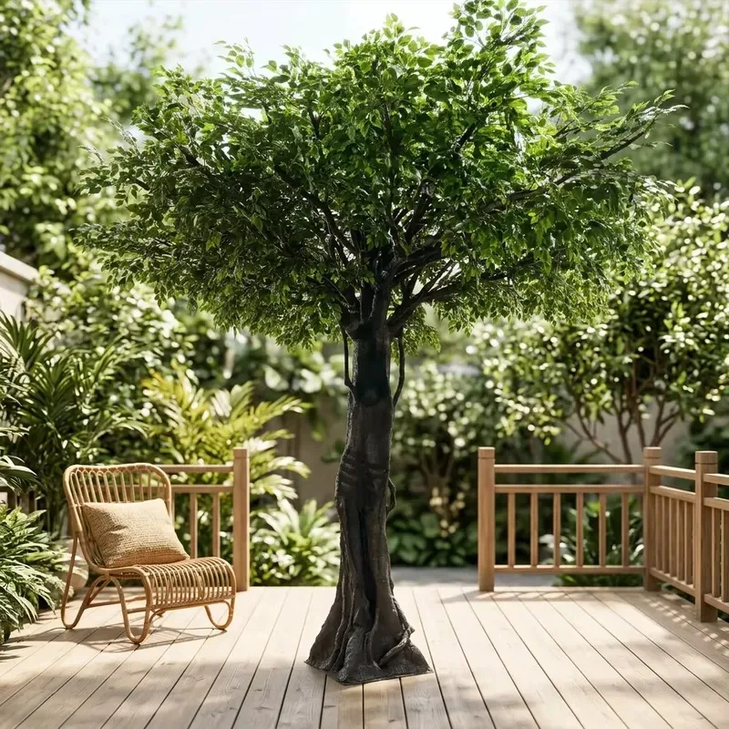 5M Glass Fiber Artificial Tree with Hanging Roots for Museum Natural History Exhibitions Prehistoric Jungle Theme Displays