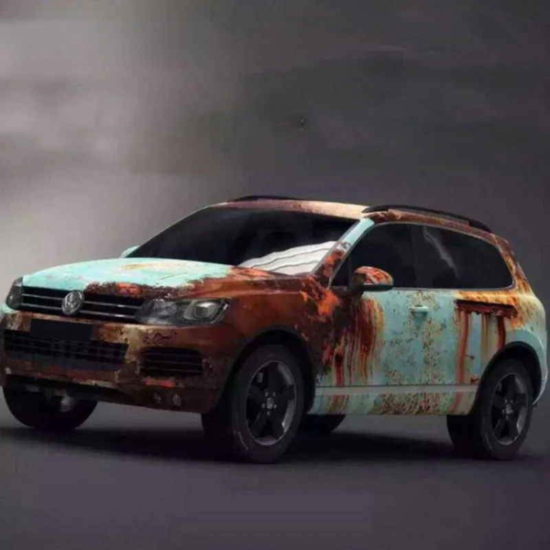 Vintage Car Rust Pattern Disguise Color Change Film Imitation Rust Personalized Printing Film Retro Graffiti Spray Paint Film