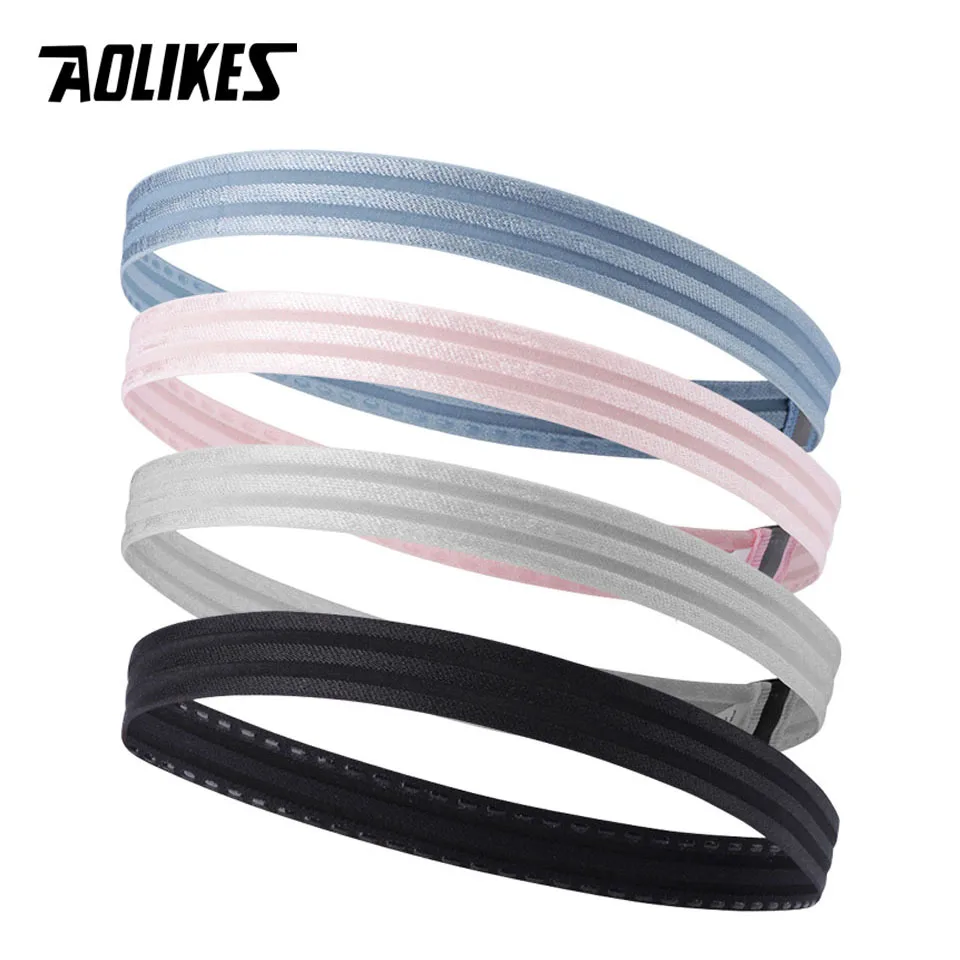 AOLIKES Solid Non-Slip Elastic Sports Outdoor Headbands Hair Headbands for Men Exercise Hair Bands Sweatbands for Women