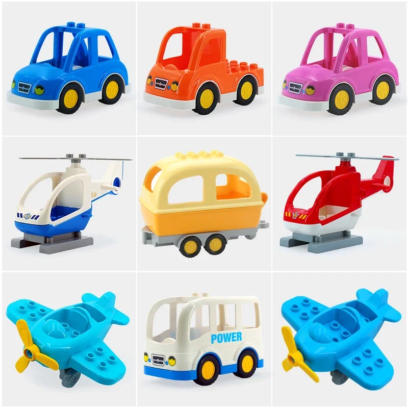 Compatible Big Building Blocks Transportation Bus Train Princess Car Accessories Large Bricks Kids Assembly Toys Party Gifts