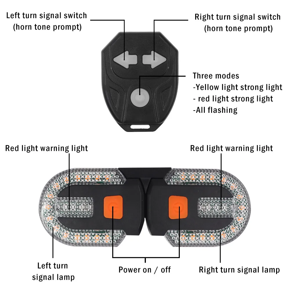 Turn Signal Warning Led Lights Rear USB Rechargeable for Xiaomi Mi3 Pro2 Pro 1S E- Scooter Wireless Remote Flashing Headlight