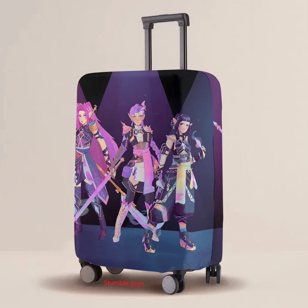 Kpop شيطان الصيادين الكرتون الأمتعة الغطاء الواقي مرونة متعددة الحجم طباعة حالة يناسب حقيبة 18-32 بوصة ​