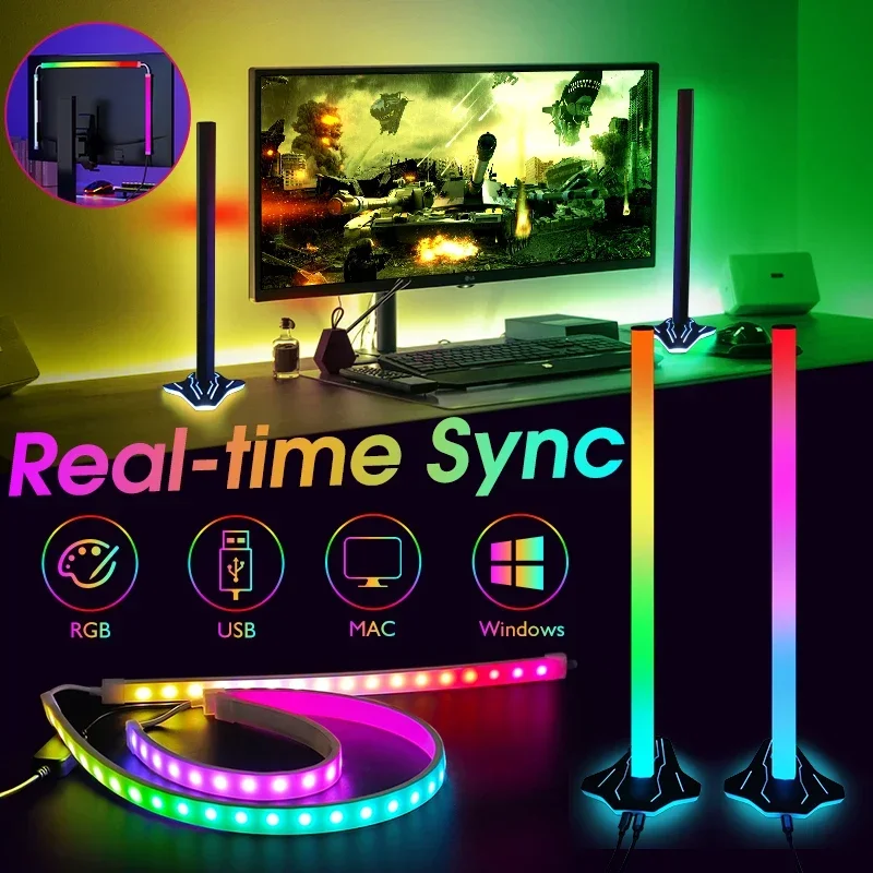 

PC Screen Backlight Color Sync Light Bar Smart APP Control Computer Monitor LED Strip Light Ambient Game Atmosphere Decor Lamp