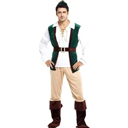 Adult Peter Pan Men Pirate Cosplay Halloween Forest prince Costume Masquerade Christmas Jungle Hunter Indians huntsman